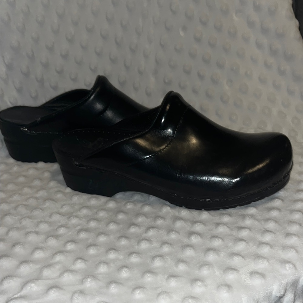 Sanita Black Leather Mules